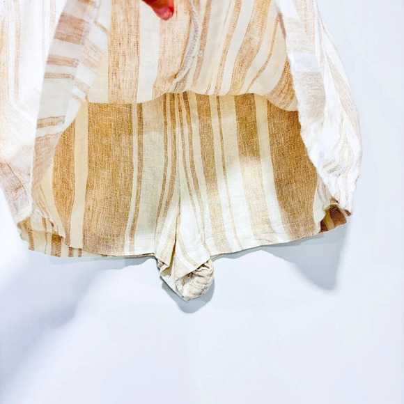 FOREVER21 Beige striped linen  skort - Picture 6 of 8